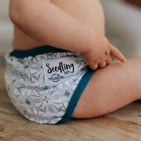 CUSTOMER MARKETPLACE | Seedling Baby Multi-fit Pocket Nappy | DELAMINATED COVER + SLACK ELASTICS